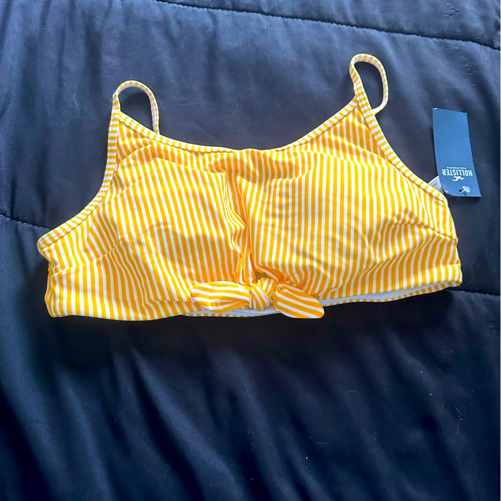 Hollister yellow striped Bikini Top